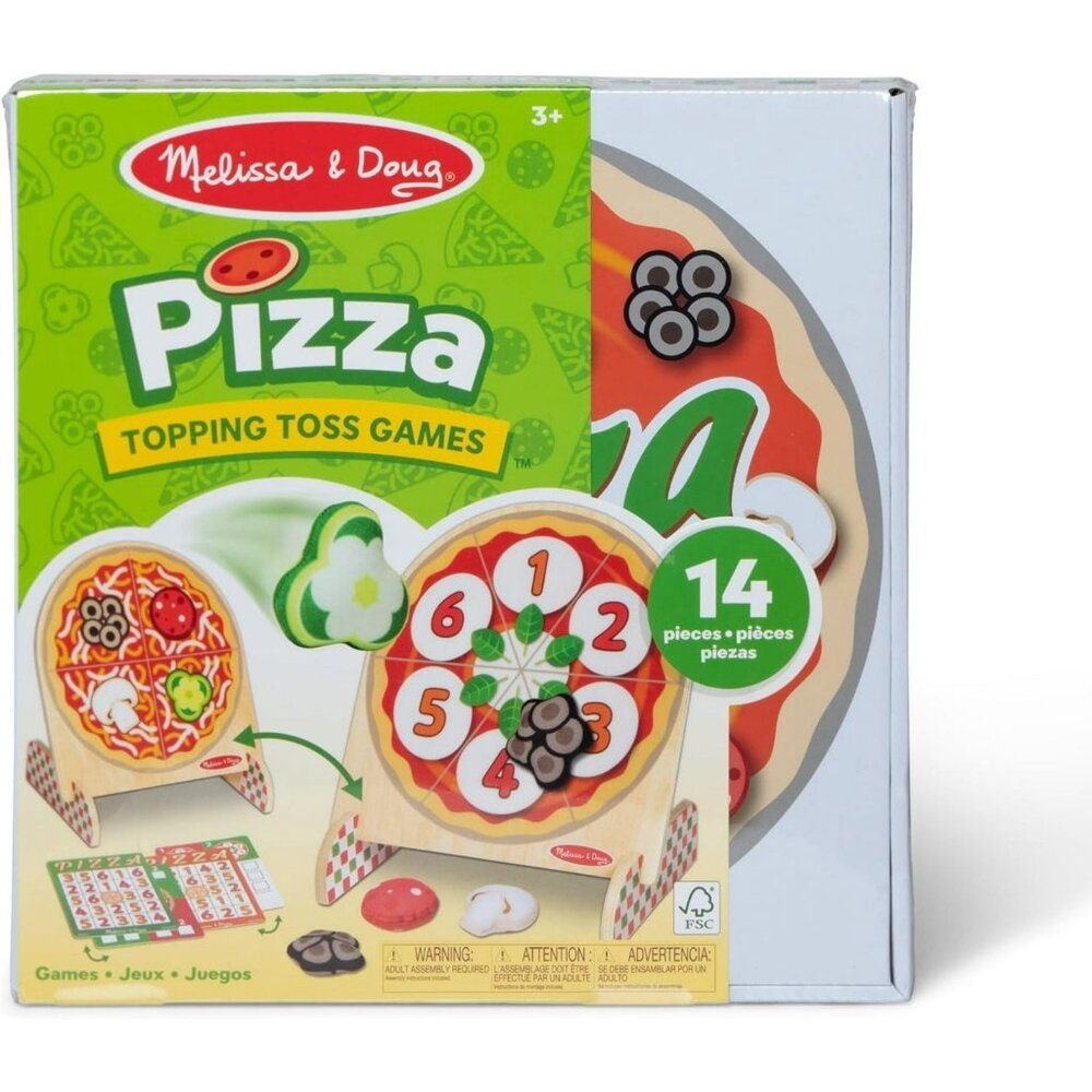 Melissa & Doug Pizza Topping Toss Games Playset 14pc NEW Sealed 3 years+